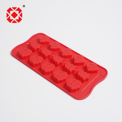 China Hot Selling Red Silicone Chocolate and Candy Mold Viable With Three Pattern for sale