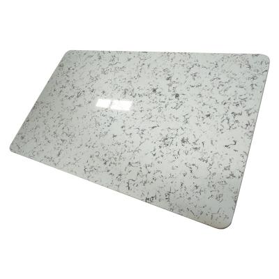 China Dining table top made up of construction apartment glacier white quartz for sale