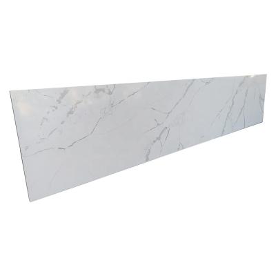 China Modern White Calacatta Quartz Countertops Veins Artificial Quartz Depend On Customer's Kitchen Plan SRS Stone 2cm Or 3cm With Gray for sale