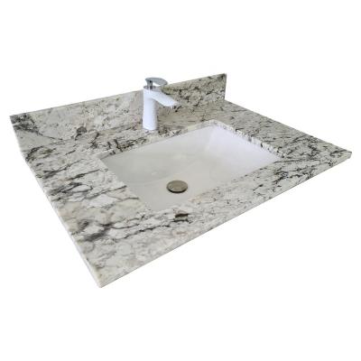 China Riprap Modern White Granite Vanity Top With Integral Bowl for sale