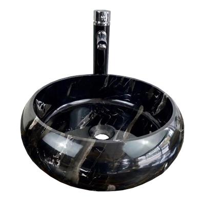 China Modern Porcelain Black Marble Vessel Sink For Hotel for sale