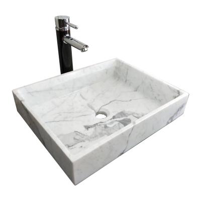 China Rectangular Modern Marble Stone Basin Sinks For Apartments for sale