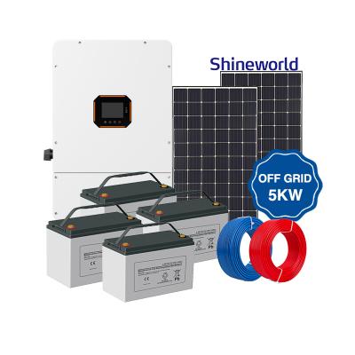 China Home Shineworld 5Kw Solar Systems Off Grid Complete Solar Power System Solar Panel Kit System For Home 5Kw 10Kw 15Kw for sale