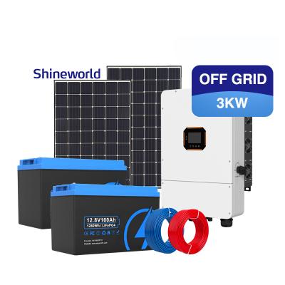 China Home Shineworld Solar Panel Solar Systems Off Grid Hybrid 10kw 3kw System Install for sale