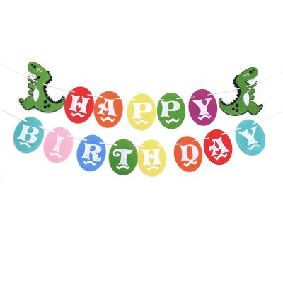 China Birthday/Woodland/Forest Pafu Kids Dino Jungle Birthday Party Decorations Felt Dinosaur Happy Birthday Banner Dinosaur Eggs Happy Birthday Garland for sale