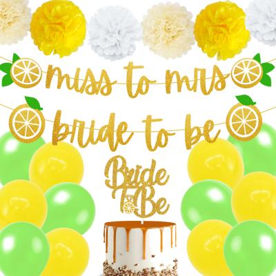 China Bridal Miss To Mrs Latex Pafu Lemon Theme Shower Bride To Be Cake Topper Balloon Bachelorette Party Party Supplies Banner Decorations for sale