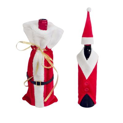 China Fabric Christmas Party Decorations Wine Bottle Cover for sale