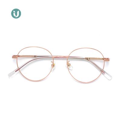 China For Reading Glasses 83419 Wholesale Gold Female Luxury Round Fashion Metal Eye Glasses Spectacles Frame Optical Eyewear for sale