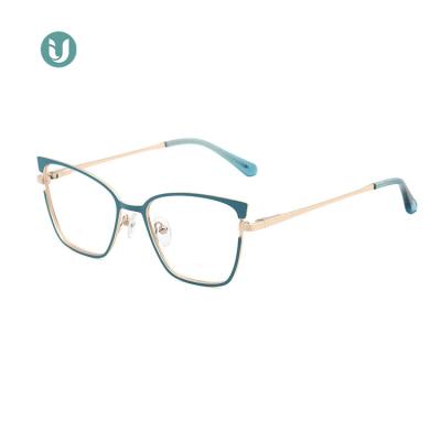 China For High Quality Metal Women Vintage Hinge IU-21019 Reading Glass Spring Spring Optical Glass Frames Eyewear For Ladies for sale