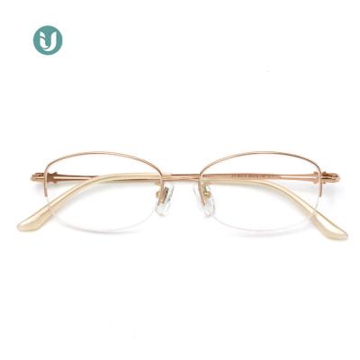 China Prescription 66315 Ultralight Half Rim Titanium Eyeglass Frames for sale