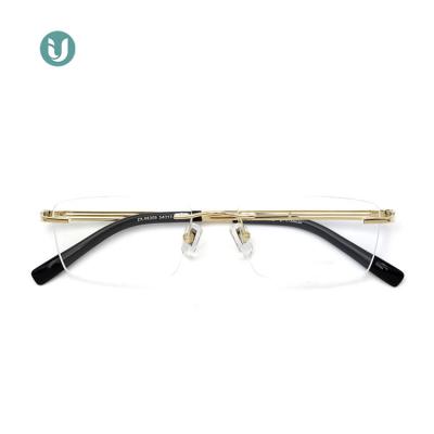 China Prescription 66309 Pure Titanium Man Rimless Eyeglass Frames for sale