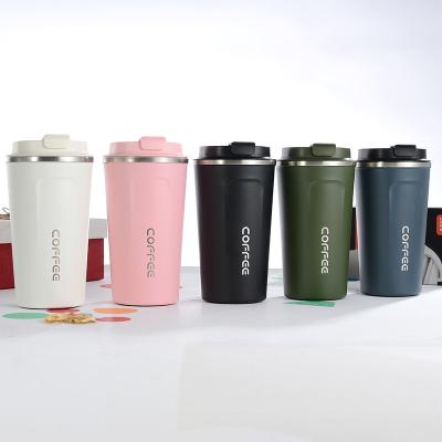 China Custom Stocked Logo Tumbler Reusable 304 Stainless Steel Travel Coffee Mug Mug Travel Insulated Double Wall With Lid for sale