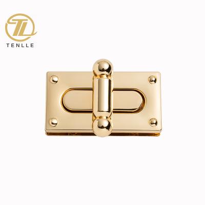 China High Quality Logo Metal Bag Clasp Press Alloy Handbag Push Lock Metal Turn Twist Lock Custom Accessories Bags For Women Bag for sale