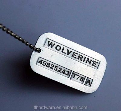 China James Logan Army Military Metal Pendant Europe Wolverine X-Men Dog Collar Charm Chain Pendant for sale