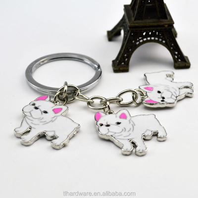 China NEW Promotional PET Bulldog Gifts Dog Collar Keychains Woman Car Key Chain Pendant Key Ring Can Wholesale Metal Key Chain Pendant for sale