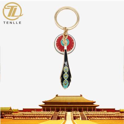 China Custom Creative Travel Pendant Souvenir Gifts Promotion Feather Hat Key Chain Key Chain for sale