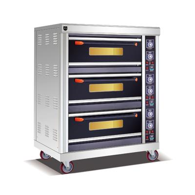 China Competitive Price Hotel Electric Oven Price 3 Deck Gas Baking Equipment Commercial Bread Bakery Cake Making Machine for sale