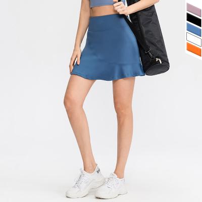 China SKIRTS Wholesale Women Sport Skirts Exercise Flowy Golf Skort Pink Skirts Comfortable 2 In1 Tennis Skirt With Phone Pocket for sale