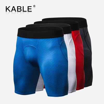 China Breathable Custom Sports Wear Tight Wholesale Mens Fitness High Quality Shorts Gym Booty Running Boxer Shorts for sale