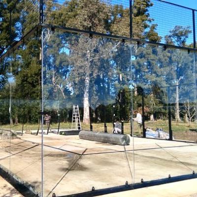 China Q235 B EXITO 2023 100% Hot Dip Galvanized Indoor Panoramic Steel Pole Padel Court With 12mm Toughened Glass For 10 Years Warranty for sale