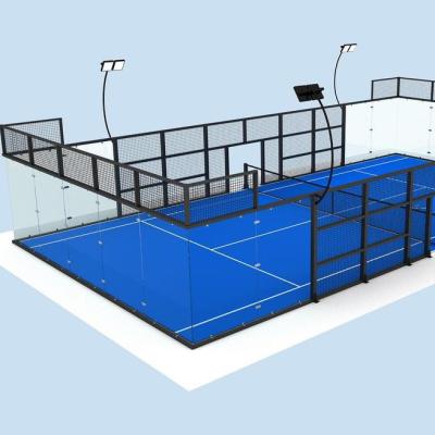 China 2023 Court Panoramic Q235 B EXITO WPT Standard Paddle Tennis Court Cancha De Padel Portable Cancha de padel for sale