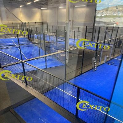 China Q235 B EXITO 2023 100% Hot Dip Galvanized Steel Poles Padel Court Cost With 12mm Toughened Glass For 10 Years Warranty for sale