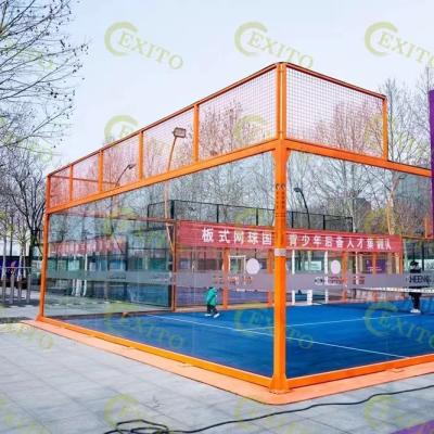 China Hot Selling Padel Game EXITO Sport Panoramic Paddle Tennis Court Outdoor Full Panoramic Tennis Court Style for sale