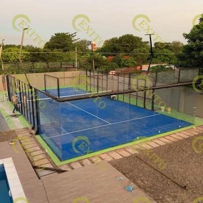 China Outdoor Game EXITO Top Quality Makers Full Panoramic Without Corner Padel Court for sale