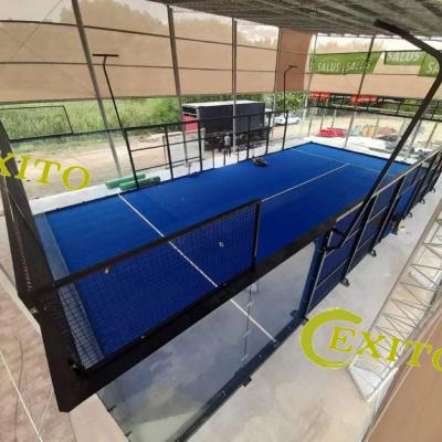 China EXITO 10m*20m Newest Design Black Color Padel Court Manufacturers Sale Glass Padel Courts for sale