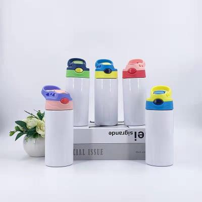 China Hot Selling Stocked 12oz 350ml Sublimation Kids Tumbler For School Drinking Straight Bottle With Straw for sale