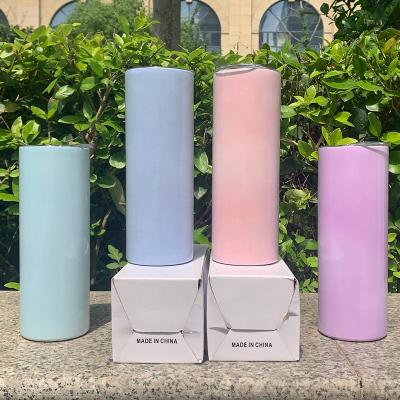 China Wholesale 20oz Sublimation Tumbler UV Color Changing Tumbler Double Wall Stainless Steel Viable Straight Upright UV Changing Tumbler for sale