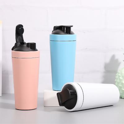 China Viable Wholesale Customized Clear Shaker Drink Water Bottles Stainless Steel Protein Shaker Plastic Bottle for sale