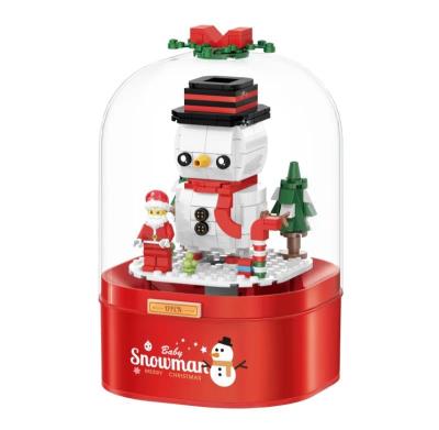 China Construction Toy Christmas Series Music Box Building Blocks Santa Claus Figures Tree City Bricks Toys for Children Friends Xmas Gift for sale