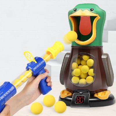 China Plastic Hungry Shooting Duck Toys 98K Pistol Air-powered Gun Soft Bullet Ball Scoring Battle Games With Light Can Walk Gun Kids Gifts for sale