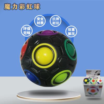 China Plastic 2022 new rainbow fidgety ball speed cube EDC novel decompression brain teaser education for sale