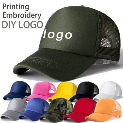 China breathable & L&J Waterproof Shoe Customized Free Logo Sunshade Baseball Cap New Versatile Breathable Semi Mesh Hat Summer Unisex Cotton Design for sale