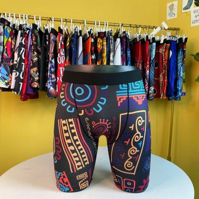 China OEM QUICK DRY Men's Wholesale Shoe L&J Apparel Compression Sublimation Printing Polyester Spandex Shorts Underwear Men Boxer Briefs for sale