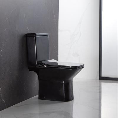 China Double-flush ANBI Sailling Fast Good Shinny Good Quality Black Two-Piece Ceramic WC Toilet for sale