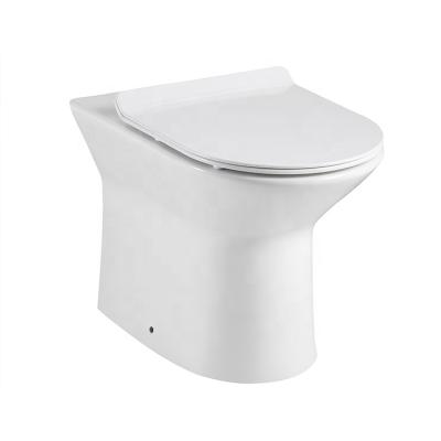 China Double-Flow ANBI China Manufacture Ceramic Rimless Back To Wall Toilet With Seat Cover Toilet Good Quality for sale