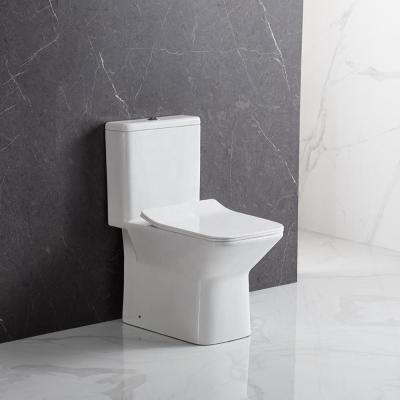 China Double-Flow ANBI CE Certificated Ceramic Bathroom Toilet WC Square Shape Siphonic Flush Strap One-Piece Toilet for sale