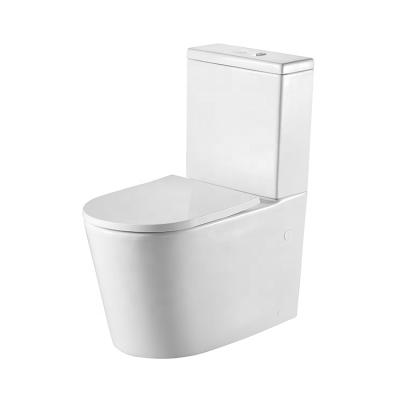 China Wholesale ANBI Chaozhou Double-Flow Ceramic Bathroom Rimless P Toilet Trap Two Piece WC Toilet With Seat Covers for sale