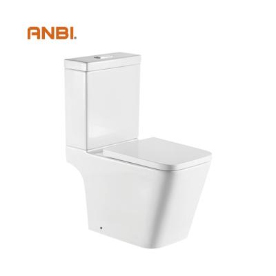 China ANBI Modern Luxury European Siphon Flush Ceramic Sanitary Ware Washdown Two Piece WC Siphonic Toilet for sale