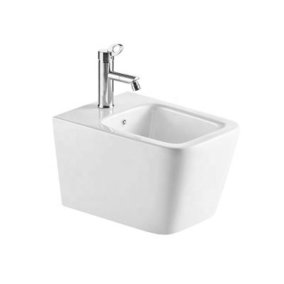 China ANBI Europe Bathroom Fully Concealed Fixing Ceramic Square Shape Wall Mounted Bidet With CE Certificate for sale