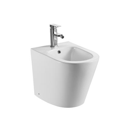 China ANBI Hot Selling Bathroom Fully Concealed Fixing Ceramic Round Form To Floor Back To Wall Bidet for sale