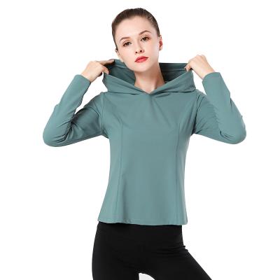 China Wholesale Breathable Yoga Tops For Women Workout Fitness Training Hoodie Yoga Running Clothes for sale