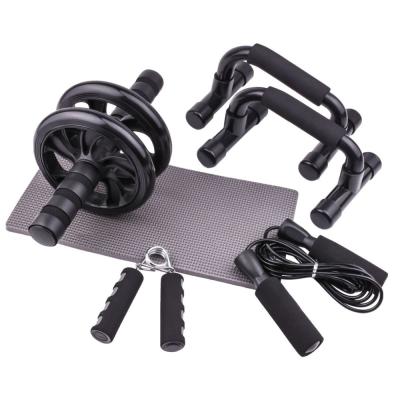 China Home use 5 in 1 ab wheel fitness equipment gym muscle training ab exercise roller double wheel for sale