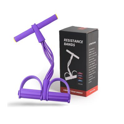 China Exercise/gym pedal resistance band with 4 tubes for sale