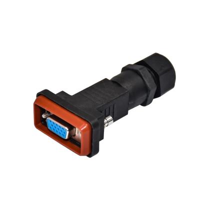 China Pin impermeable video audio del conector de cable 9 - conector sub de 15 Pin Male Female D en venta