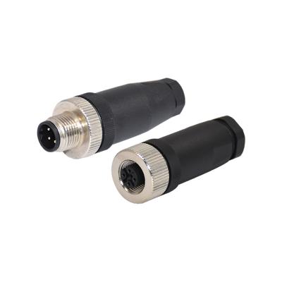 China M12 de IP68 3 - 17 zócalo colocado conector impermeable del enchufe del tornillo de la instalación del Pin en venta