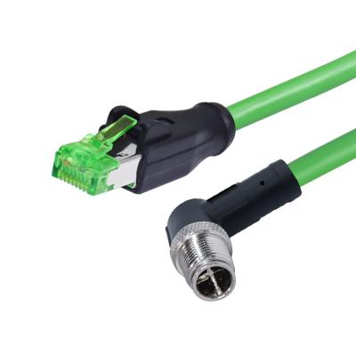 China Conector de cabo flexível impermeável fêmea masculino IP68 M12 um código 4pin 8pin de D X à tomada Rj45 à venda